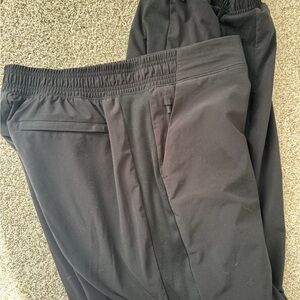 Black Relaxed Fit Track Pants with Elastic Waistband